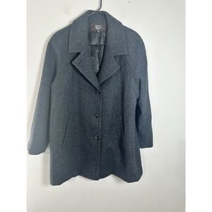 Stephanie Mathews 100% Wool Charcoal Grey Car Coat - Women's 10P Petite EUC